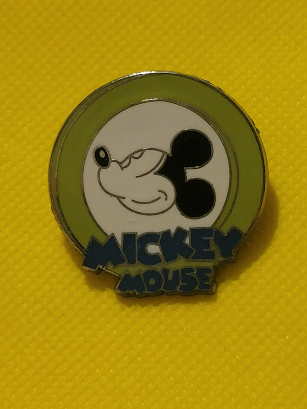 Disney Mickey Mouse Green, White & Black Enamel Brooch